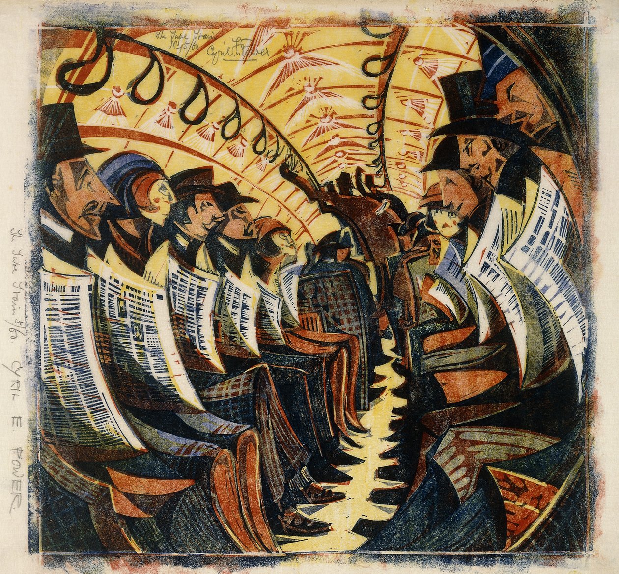 De metrotrein, c.1930 door Cyril Edward Power