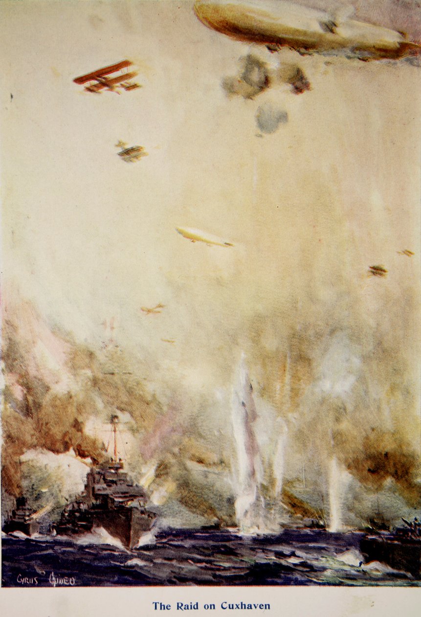 De Aanval op Cuxhaven, december 1914, illustratie uit 