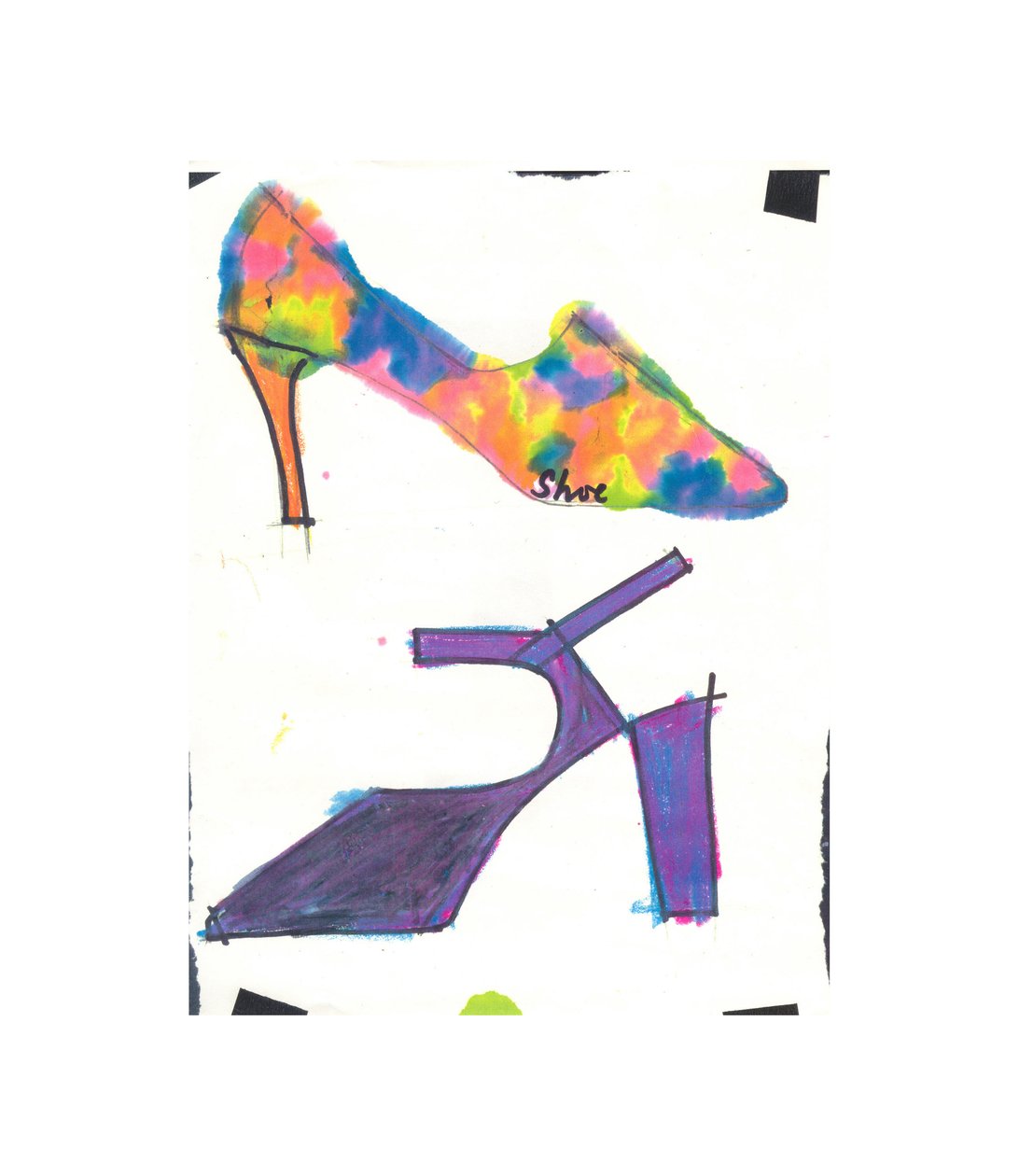 2 Schoenen (viltstift  aquarel) door Daisy de Villeneuve