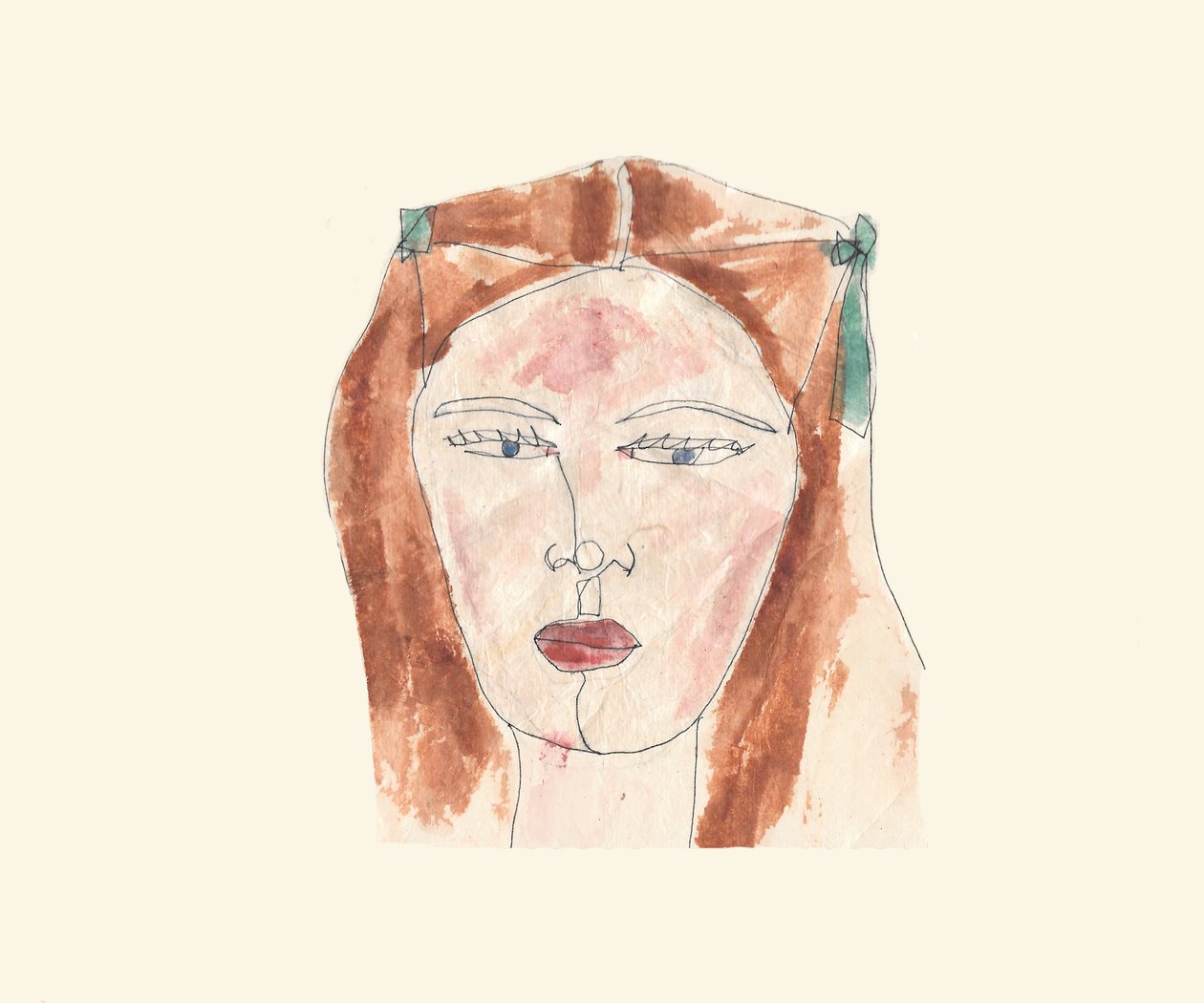 Meisje (aquarel) door Daisy de Villeneuve
