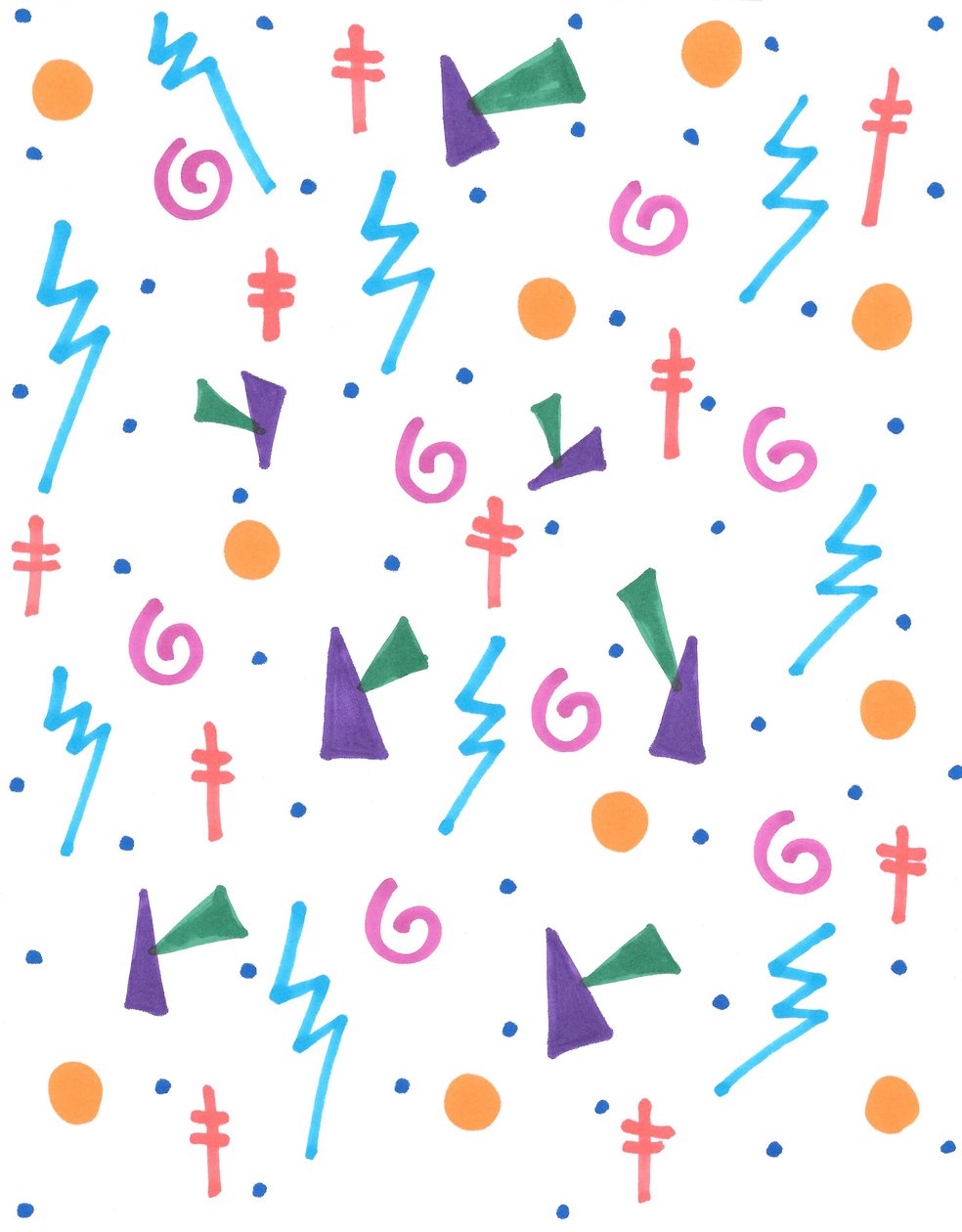 Symbolen, 2017 (viltstift op papier) door Daisy de Villeneuve