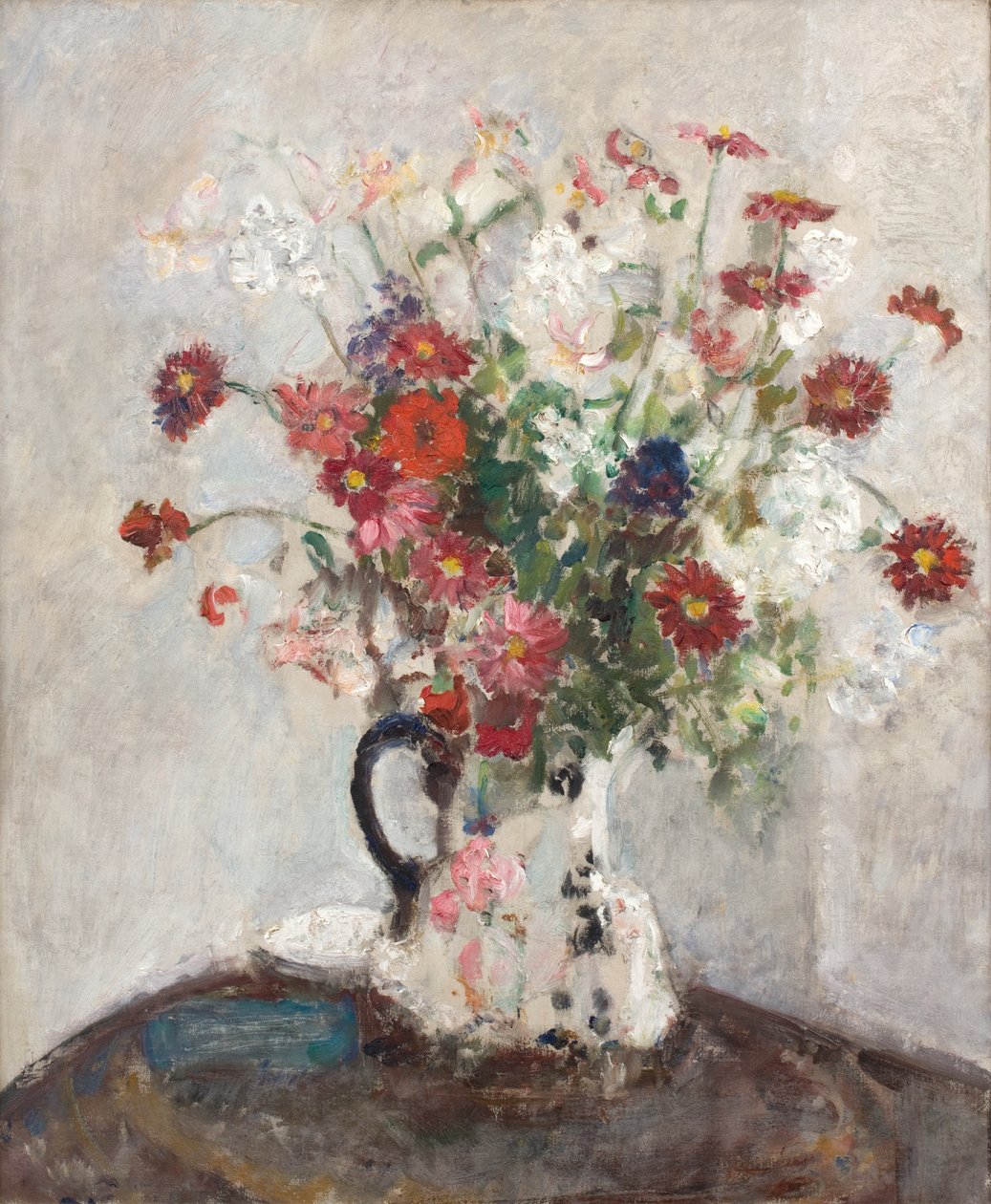 Bloemen in een kruik, ca. 1925 (olieverf op doek) door Dame Ethel Walker