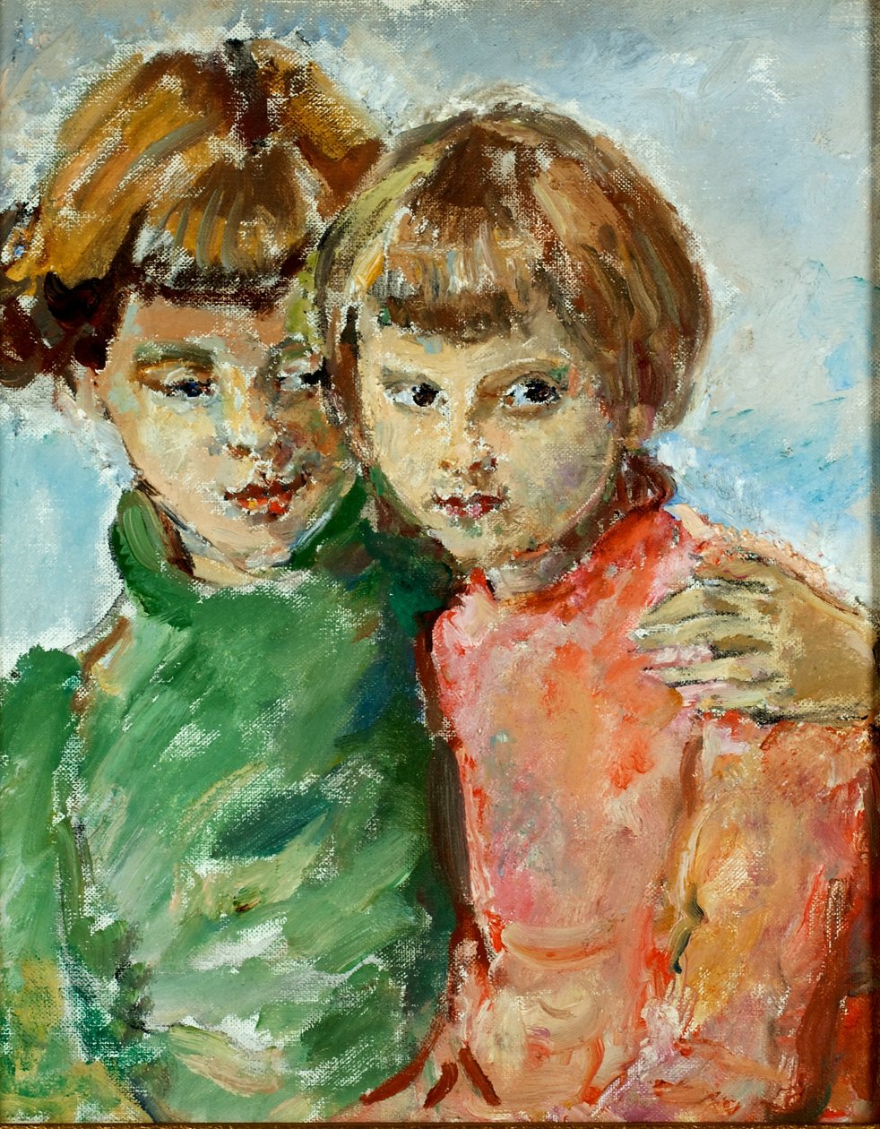 Iris en Kathleen (olieverf op doek) door Dame Ethel Walker
