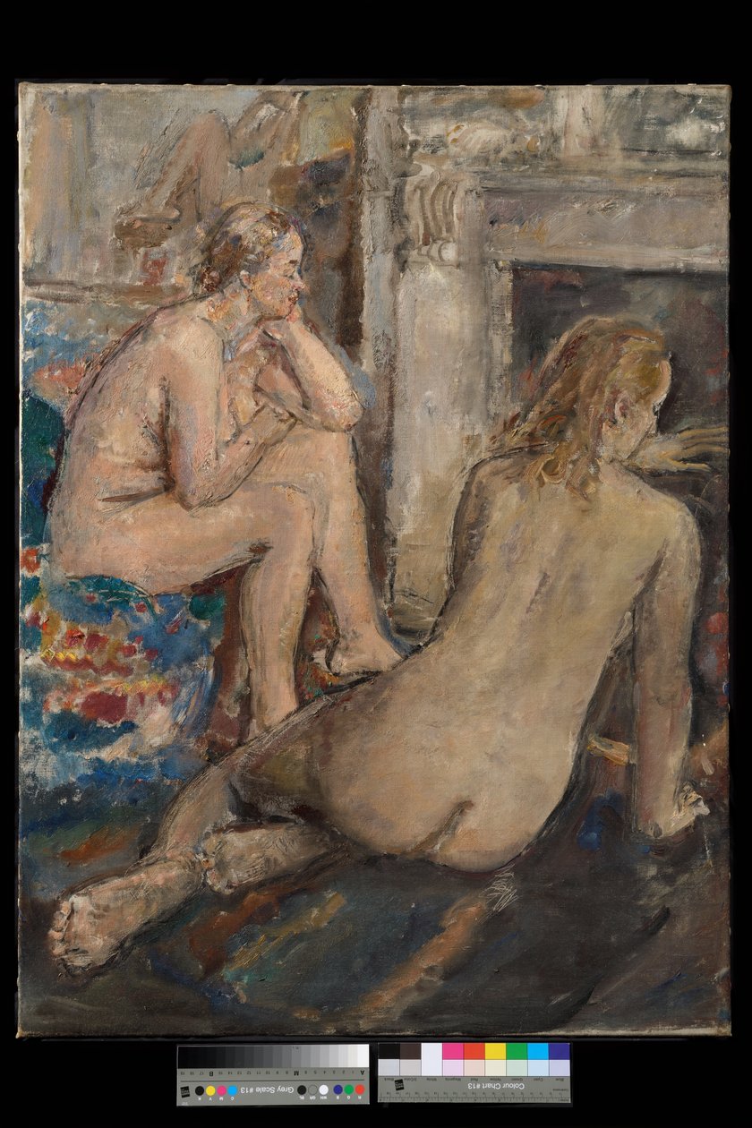 Twee Rustende Modellen, exh. 1939 (olieverf op doek) door Dame Ethel Walker