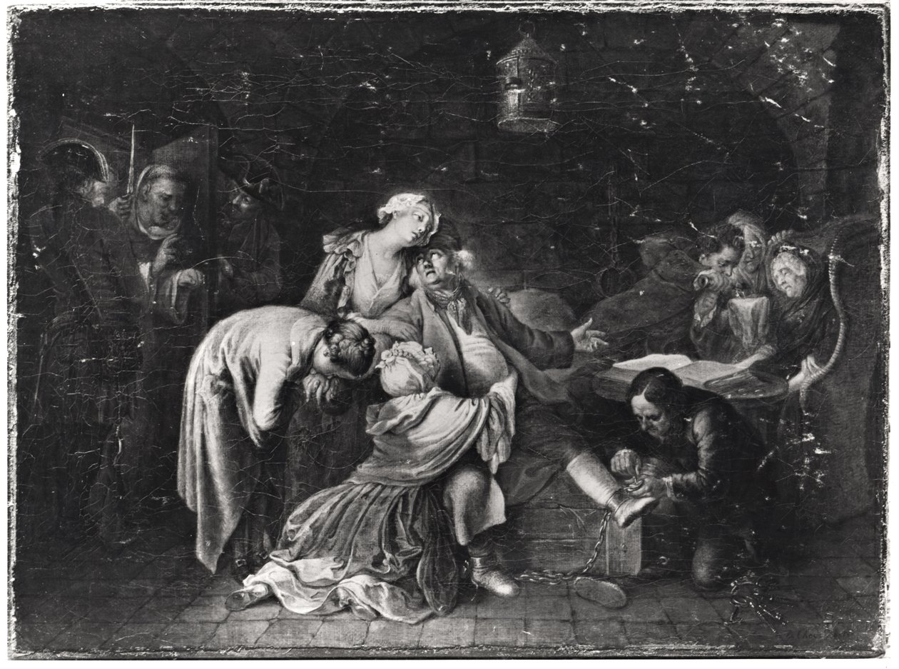 Jean Calas (1698-1762) neemt afscheid van zijn familie door Daniel Nikolaus Chodowiecki
