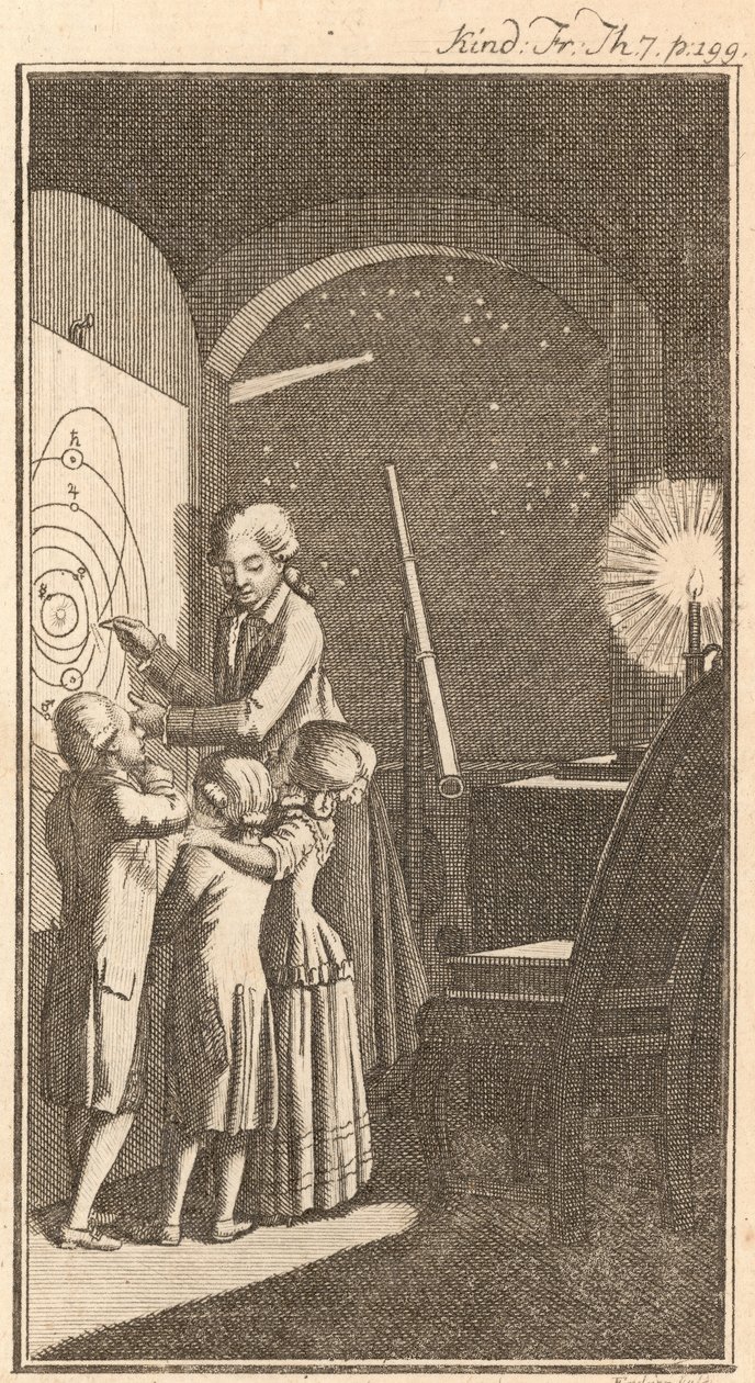 De Astronoom, 1780 door Daniel Nikolaus Chodowiecki
