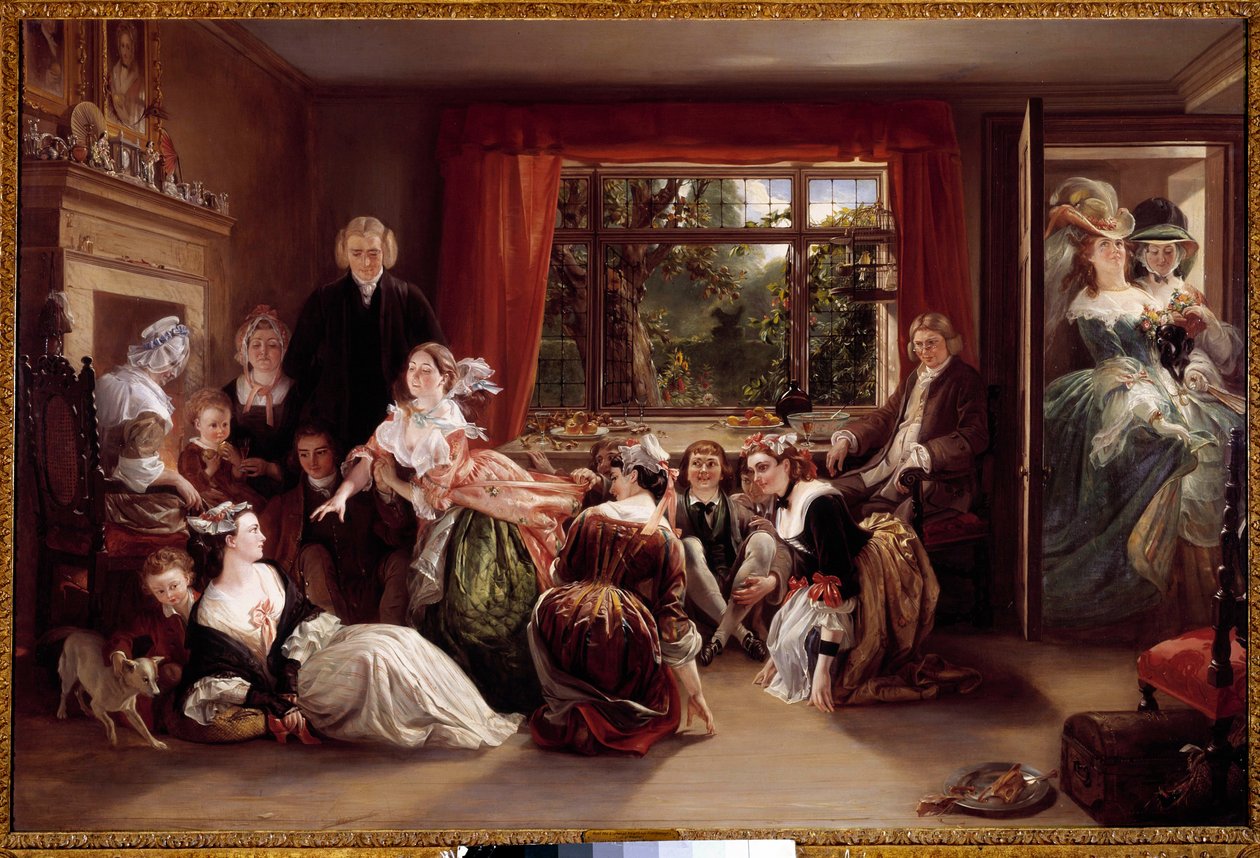 Het spel van de pantoffeljacht door Daniel Maclise