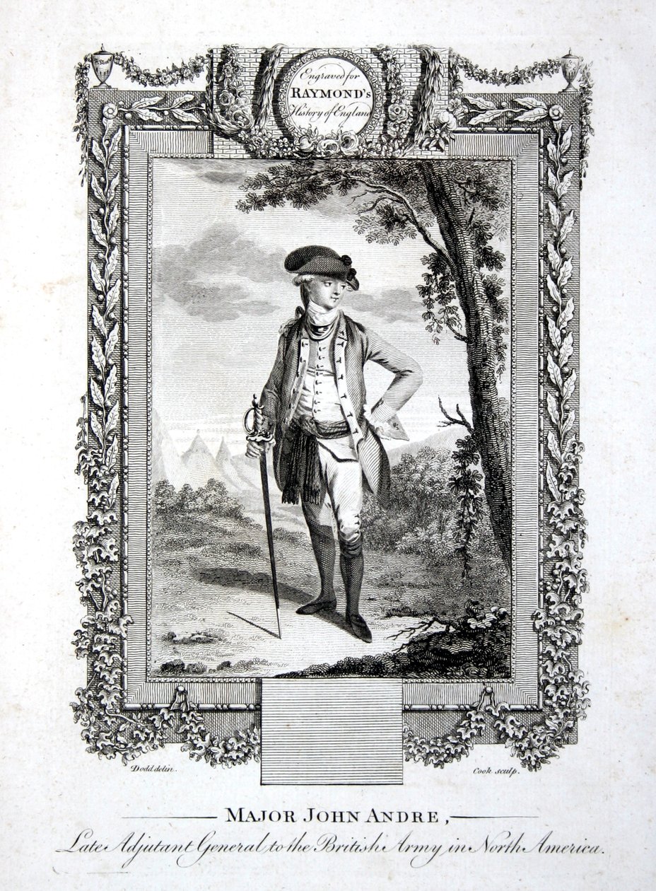 Majoor John Andre, late Adjudant-Generaal van het Britse leger in Noord-Amerika, gegraveerd door Thomas Cook (1744-1818) ca. 1785 door Daniel (after) Dodd