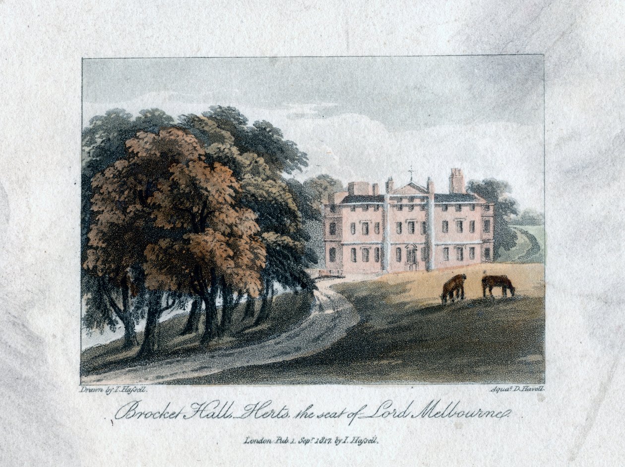 Brocket Hall, Herts, de zetel van Lord Melbourne, 1817 door Daniel Havell
