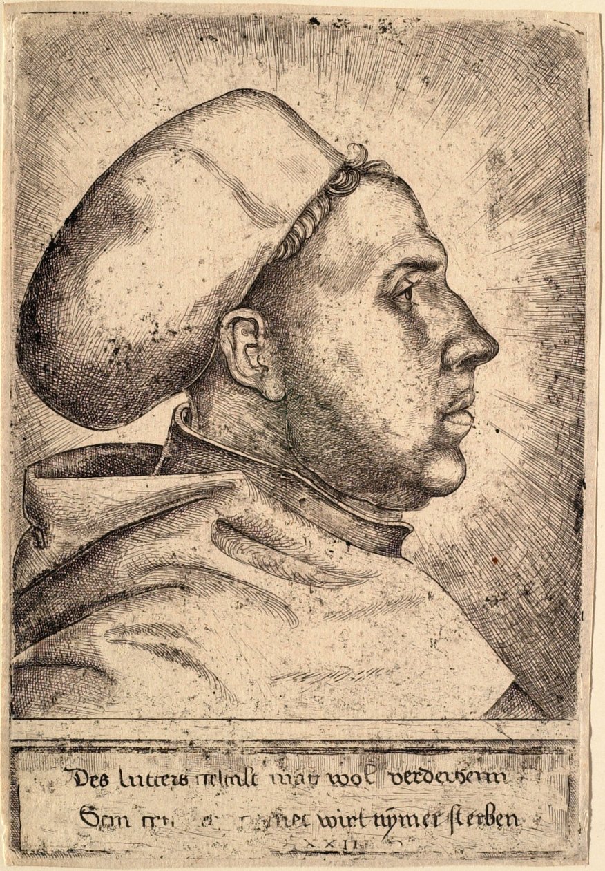 Portret van Maarten Luther door Daniel Hopfer