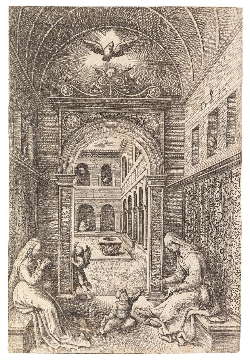 De Maagd en Kind met Sint Anna, ca. 1500 door Daniel Hopfer the Elder