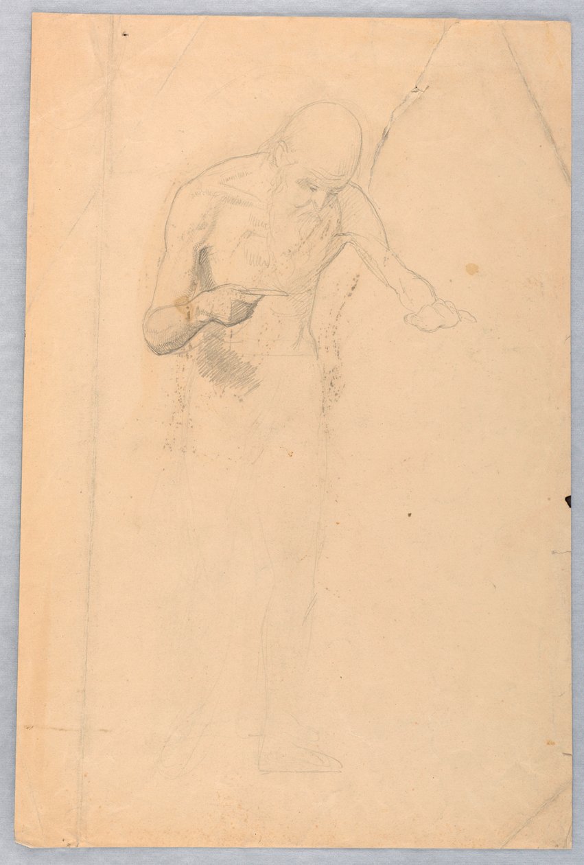 Tekening, Staande man met baard, 1852 door Daniel Huntington
