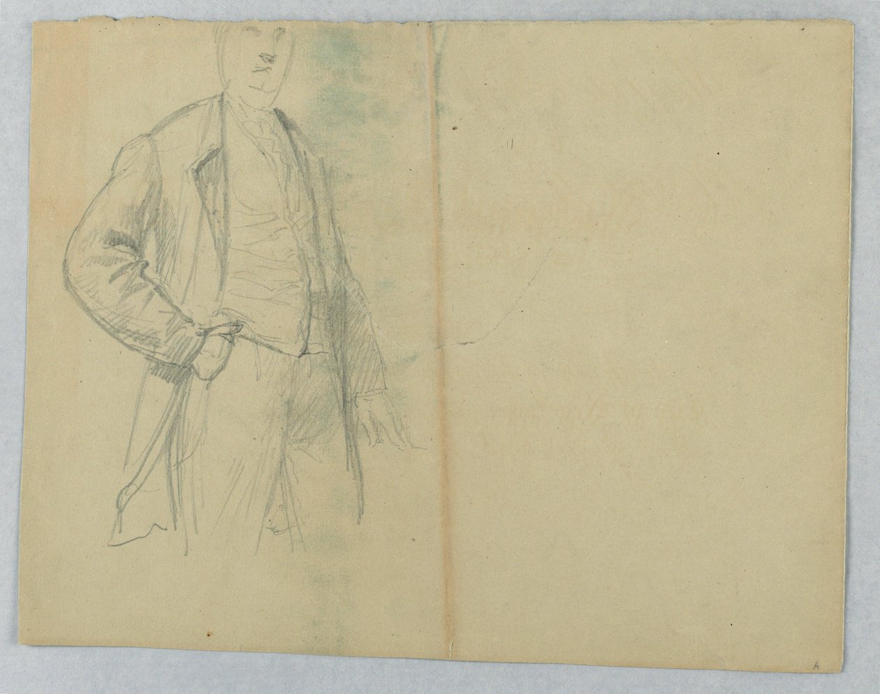Tekening, Mr. Samuel Ward Sr., staand met hand in zak, 1880 door Daniel Huntington