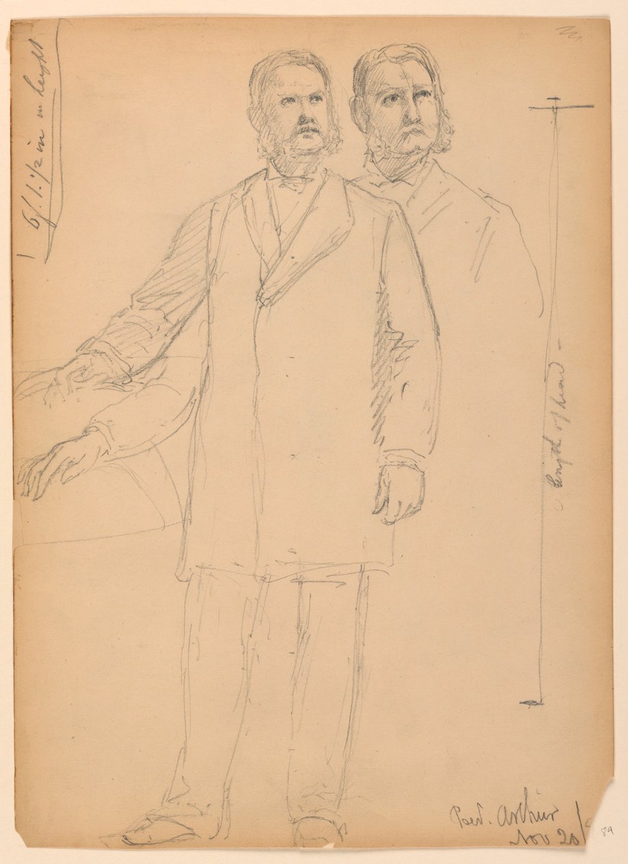 Tekening, President Chester A. Arth, 1850 door Daniel Huntington