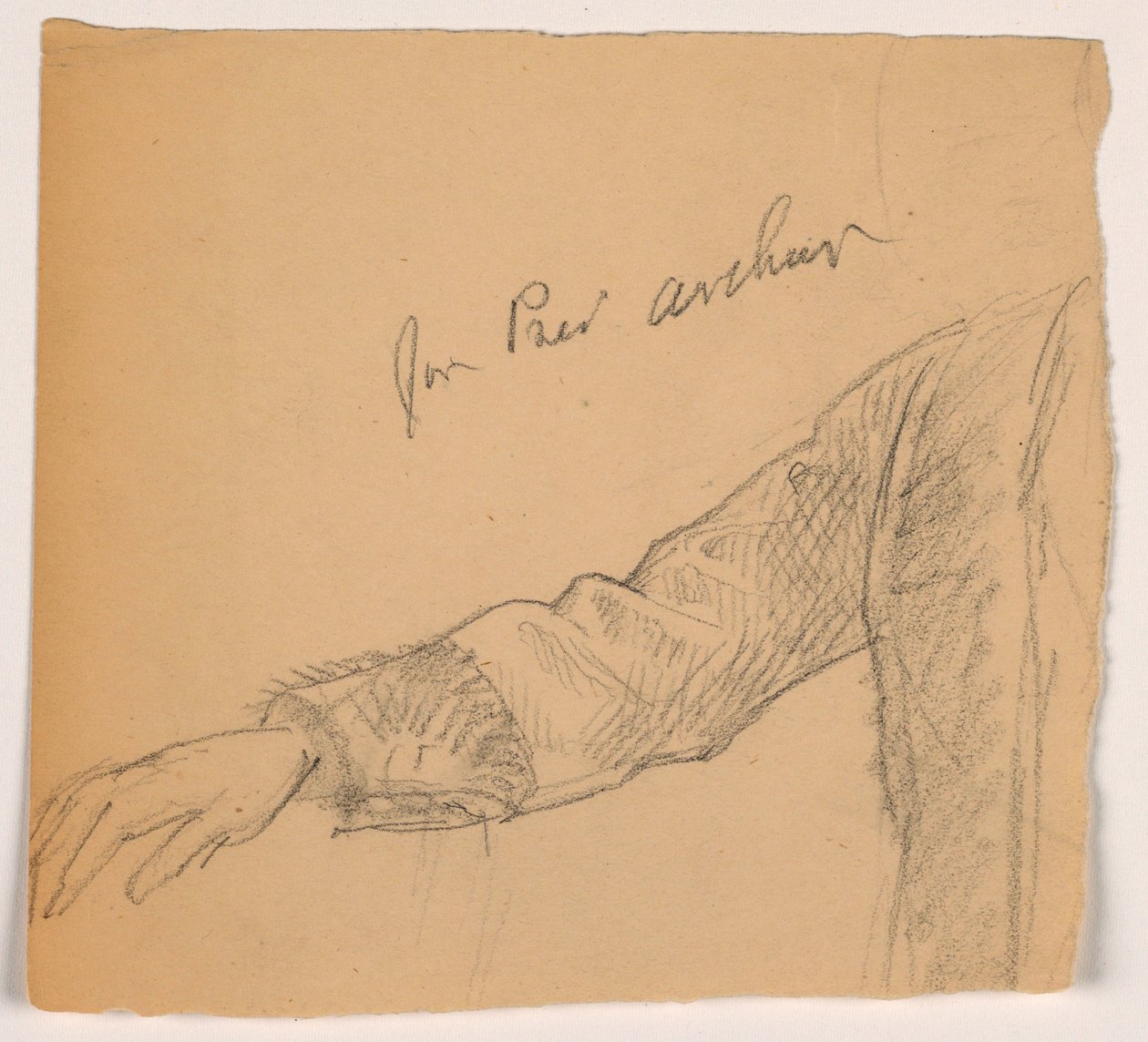 Tekening, rechterarm van president Chester A. Arthur, 1884 door Daniel Huntington