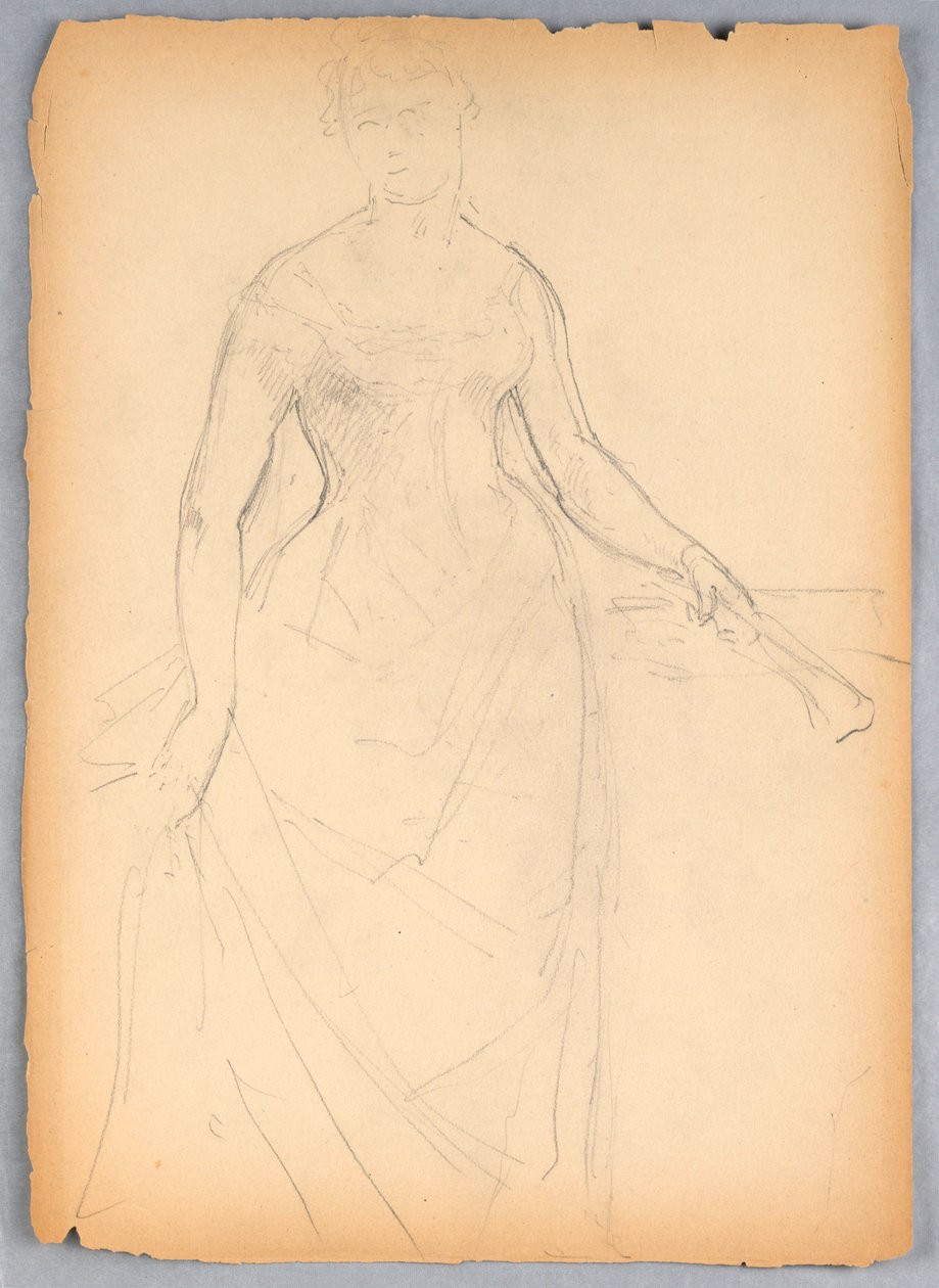 Tekening, Schets voor een portret van Bella Worsham, 1878 door Daniel Huntington