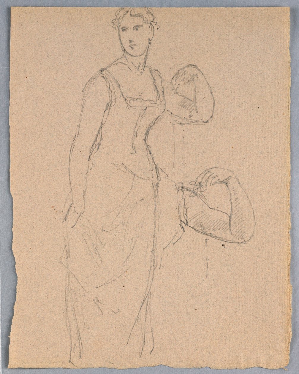 Tekening, Schets voor een portret van Bella Worsham, 1878 door Daniel Huntington