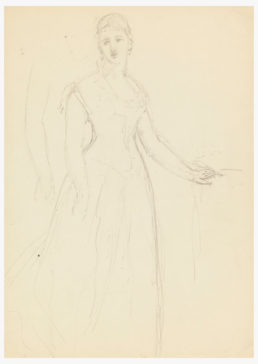 Tekening, Schets voor een portret van Bella Worsham, 1878 door Daniel Huntington