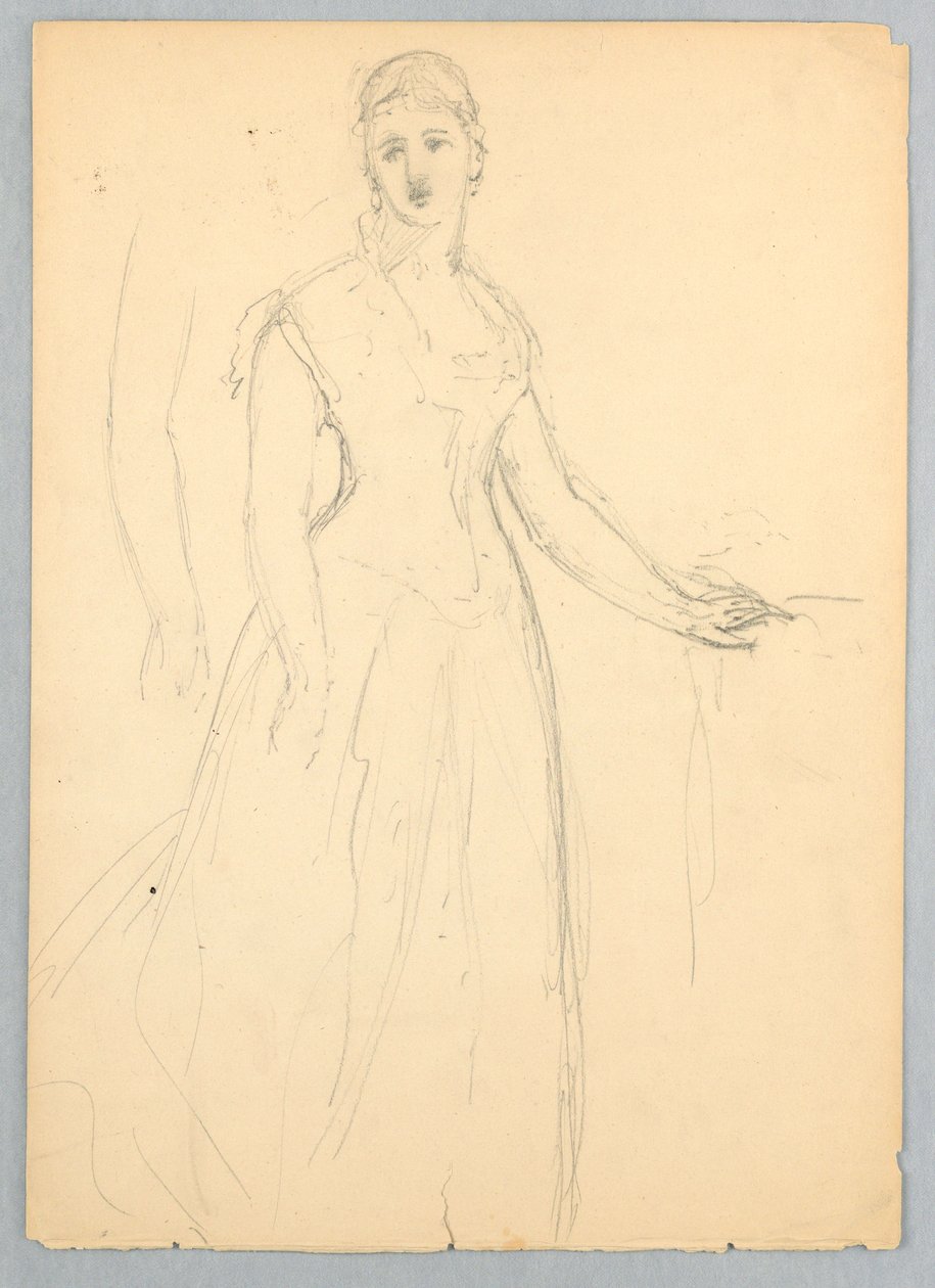 Tekening, Schets voor een portret van Bella Worsham, 1878 door Daniel Huntington