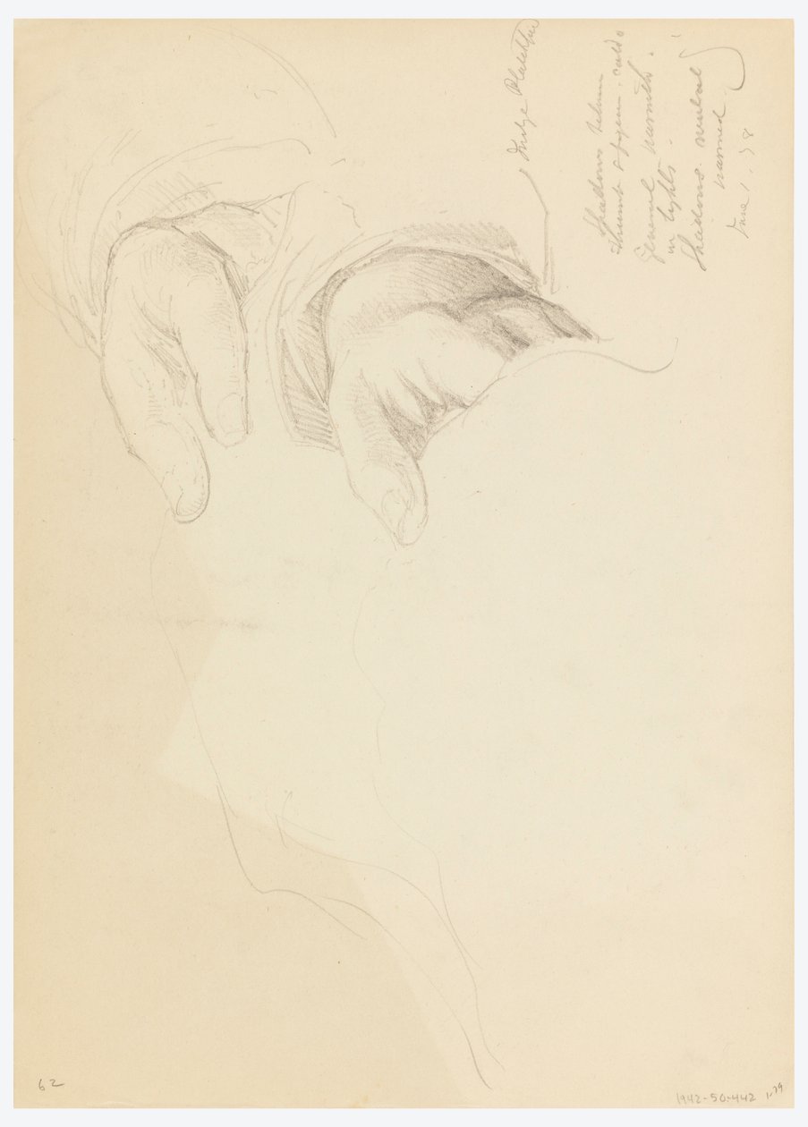Tekening, Schets voor een portret van Bella Worsham, 1878 door Daniel Huntington
