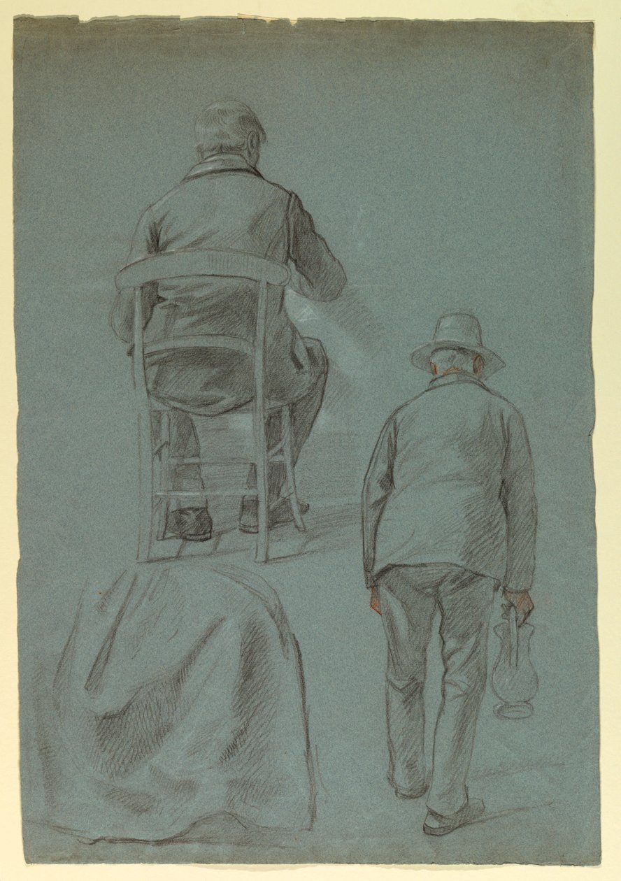 Tekening, Rok Draperie voor Mrs. Sheppard Gandy, 1859 door Daniel Huntington