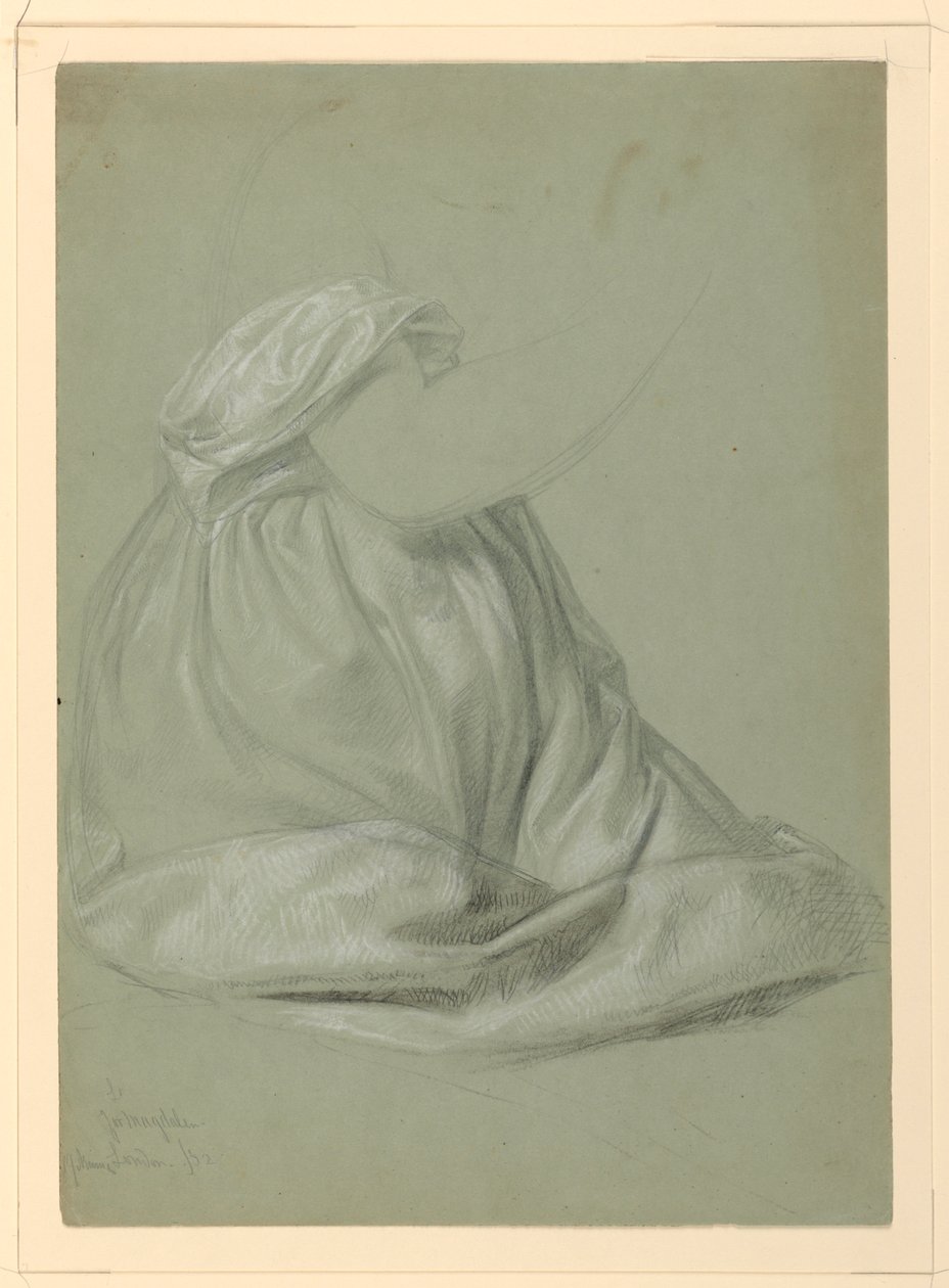 Tekening, Studie voor "Een Magdalena", D, 19 november 1852 door Daniel Huntington