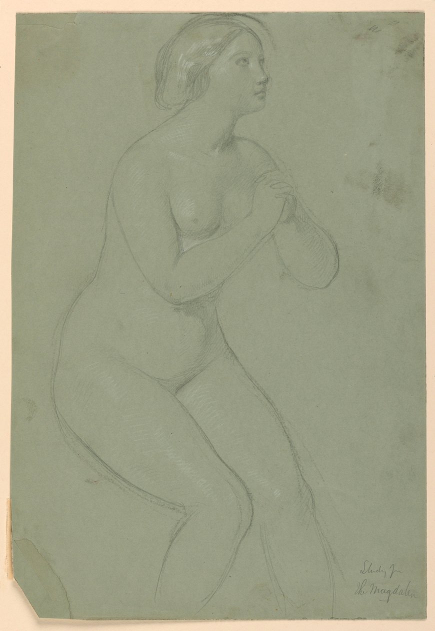 Tekening, Studie voor "Een Magdalena", F, 1852 door Daniel Huntington