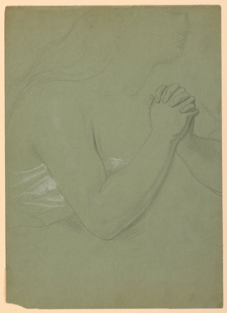 Tekening, Studie voor "Een Magdalena", F, 1852 door Daniel Huntington