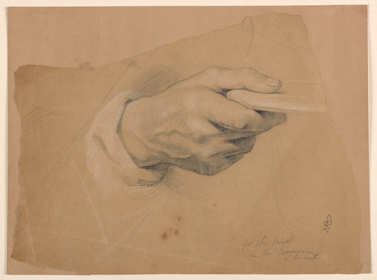 Tekening, Studie voor "Communie van t, 1844 door Daniel Huntington