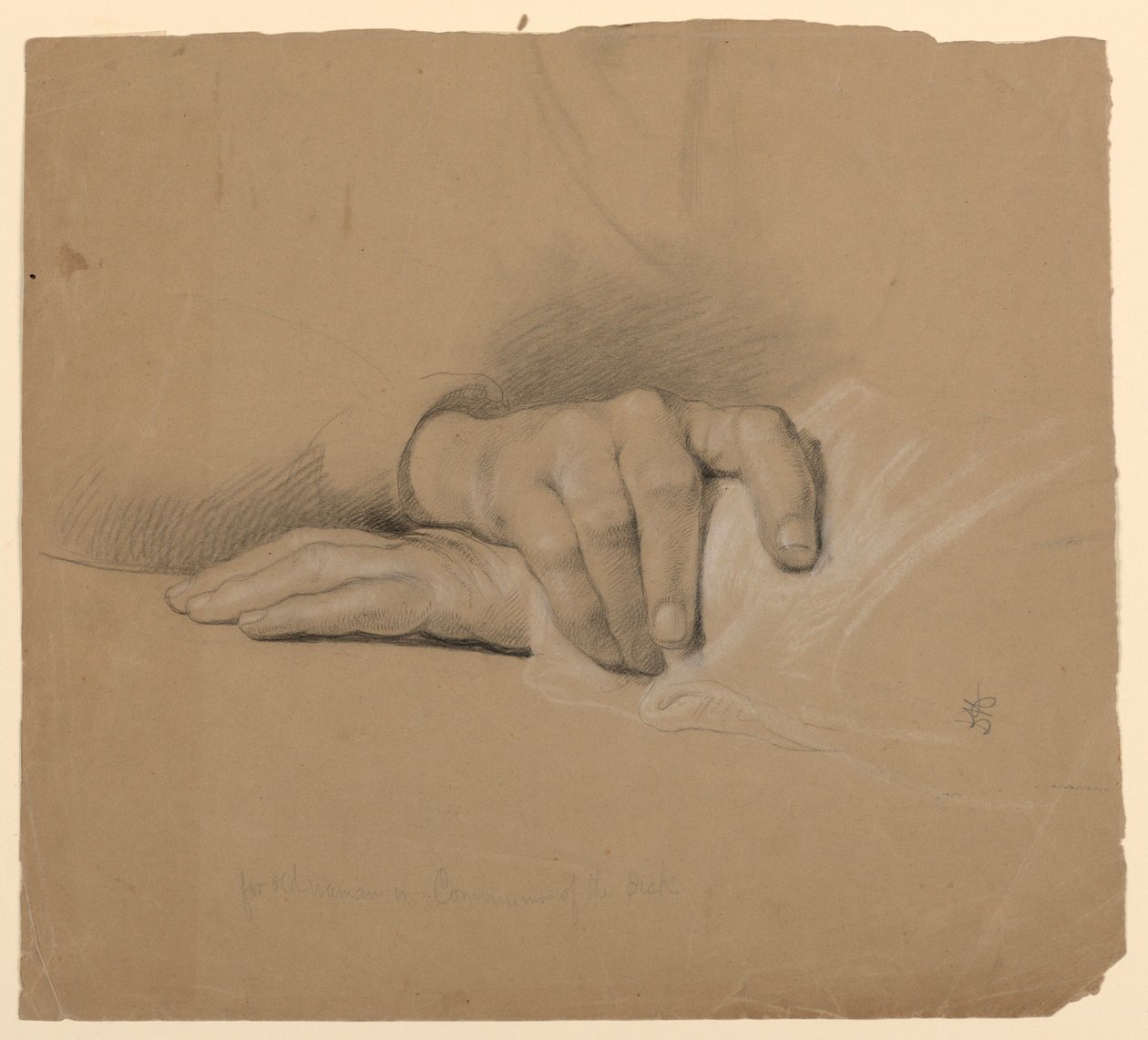 Tekening, Studie voor "Communie van t, 1844 door Daniel Huntington