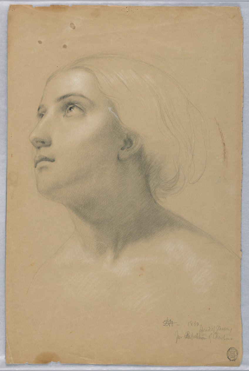 Tekening, Studie voor duplicaat van "Christiana" en Studie voor "Mercy", maart 1850 door Daniel Huntington