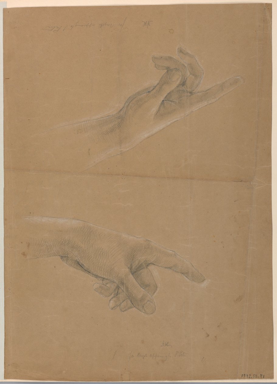 Tekening, Studie voor "Early Christia, 1839-40 door Daniel Huntington
