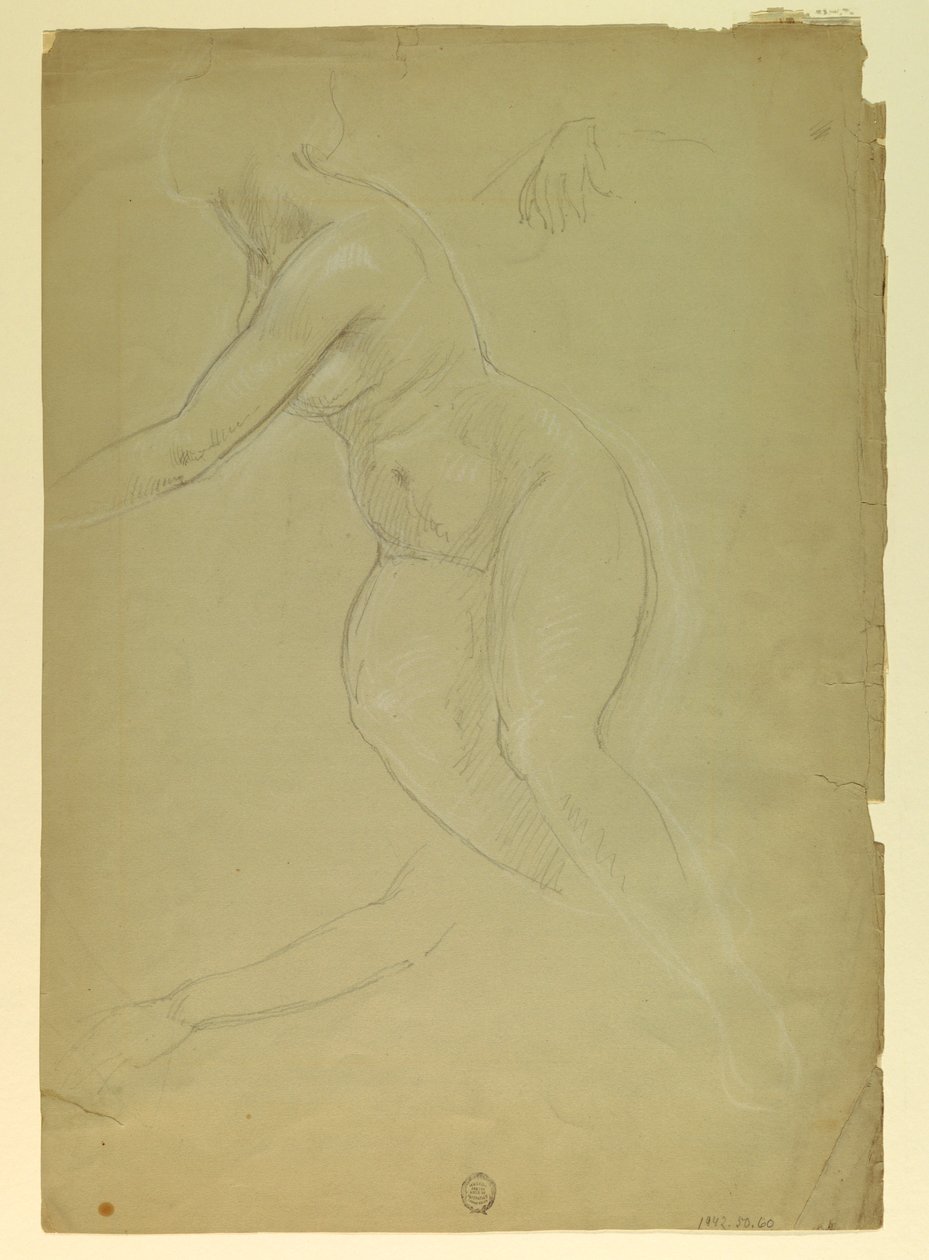Tekening, Studie voor "Gerechtigheid en Pe, 1886 door Daniel Huntington