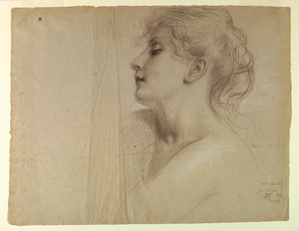Tekening, Studie voor "Justice and Pe, 7 juli 1878 door Daniel Huntington