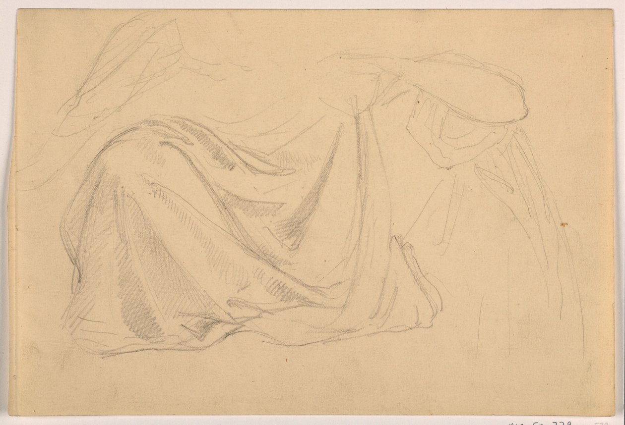 Tekening, Studie voor "Gerechtigheid en Vrede:, Draperie, 1878-86 door Daniel Huntington