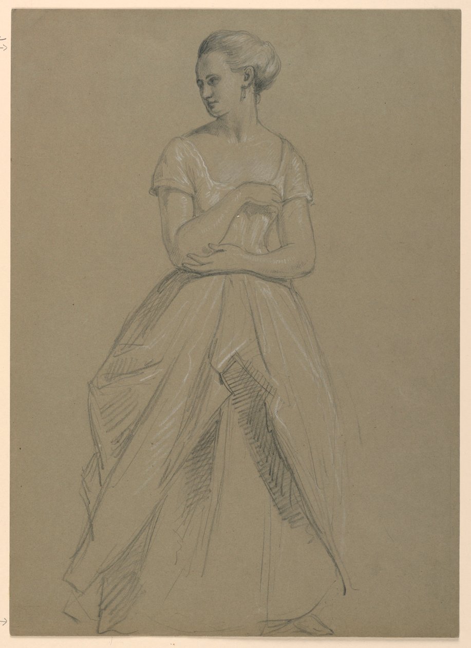 Tekening, Studie voor "Martha Washington Receptie", 1860 door Daniel Huntington