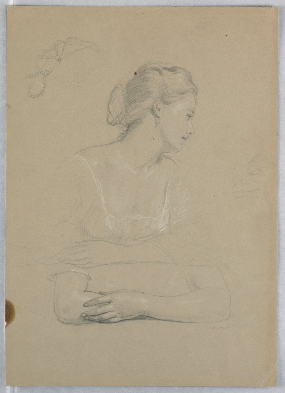 Tekening, Studie voor "Martha Washington Receptie", 1860 door Daniel Huntington