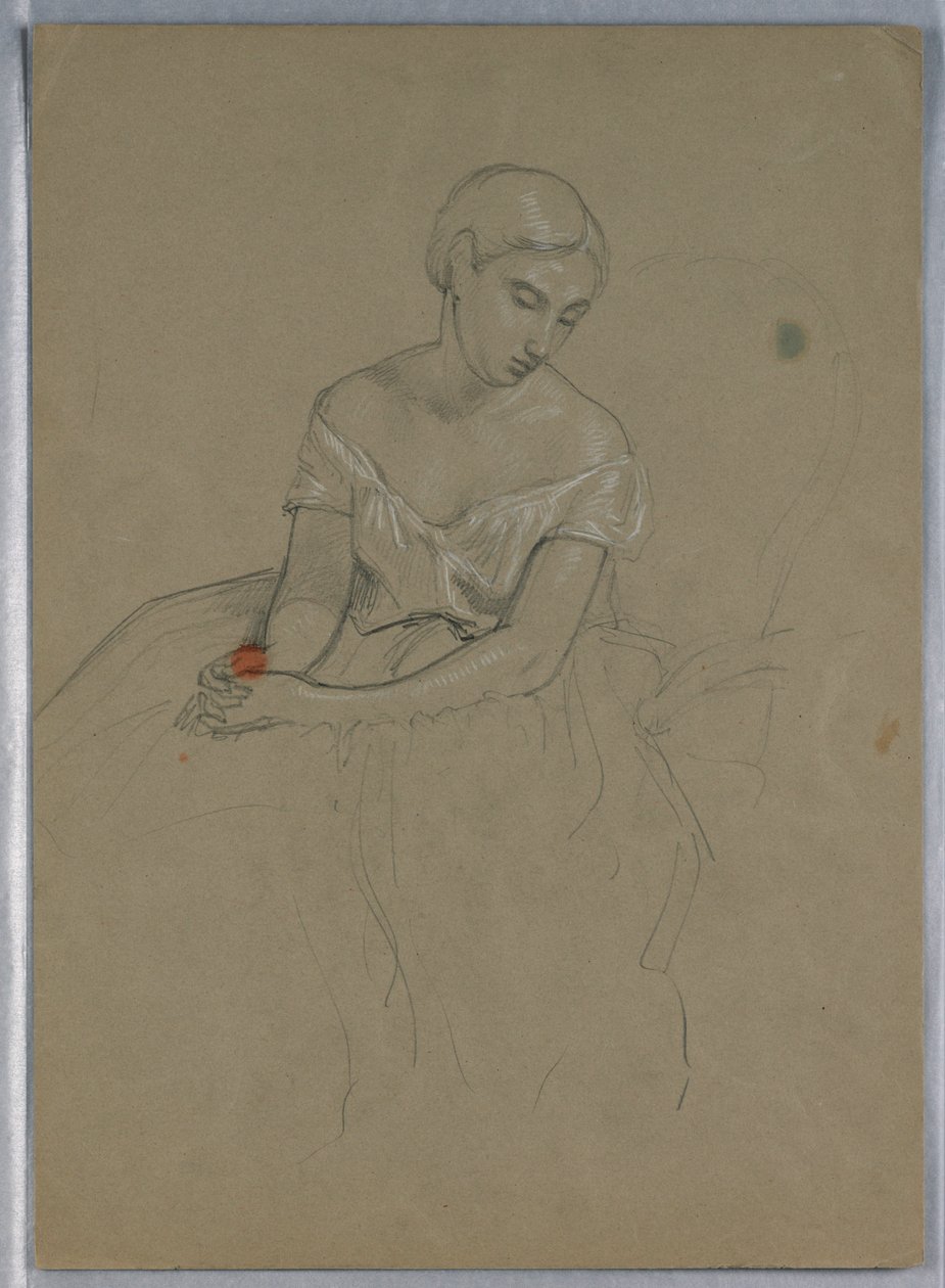 Tekening, Studie voor "Martha Washington Receptie", 1860 door Daniel Huntington