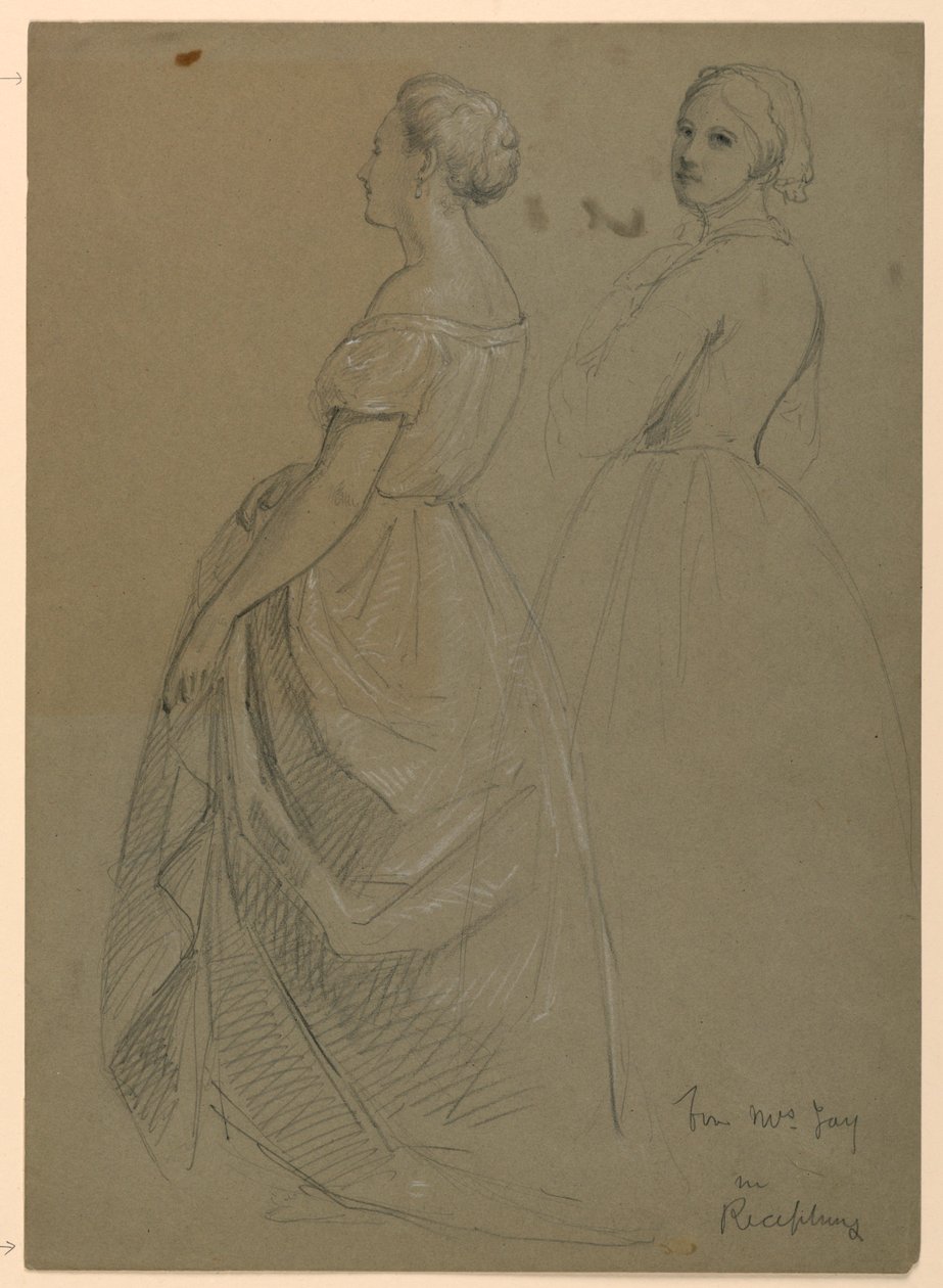Tekening, Studie voor "De receptie van Martha Washington", 1860 door Daniel Huntington