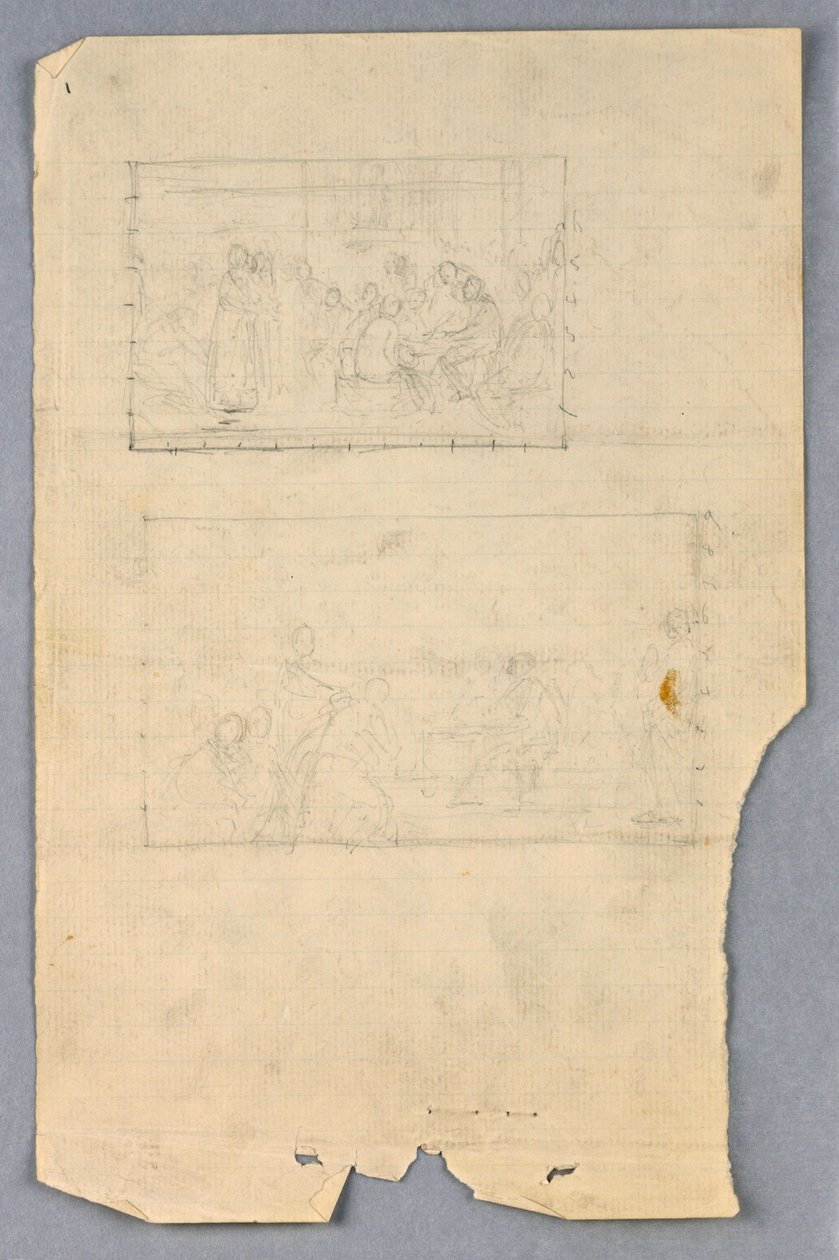 Tekening, Studie voor "Wetenschappelijke Groep", 1858 door Daniel Huntington