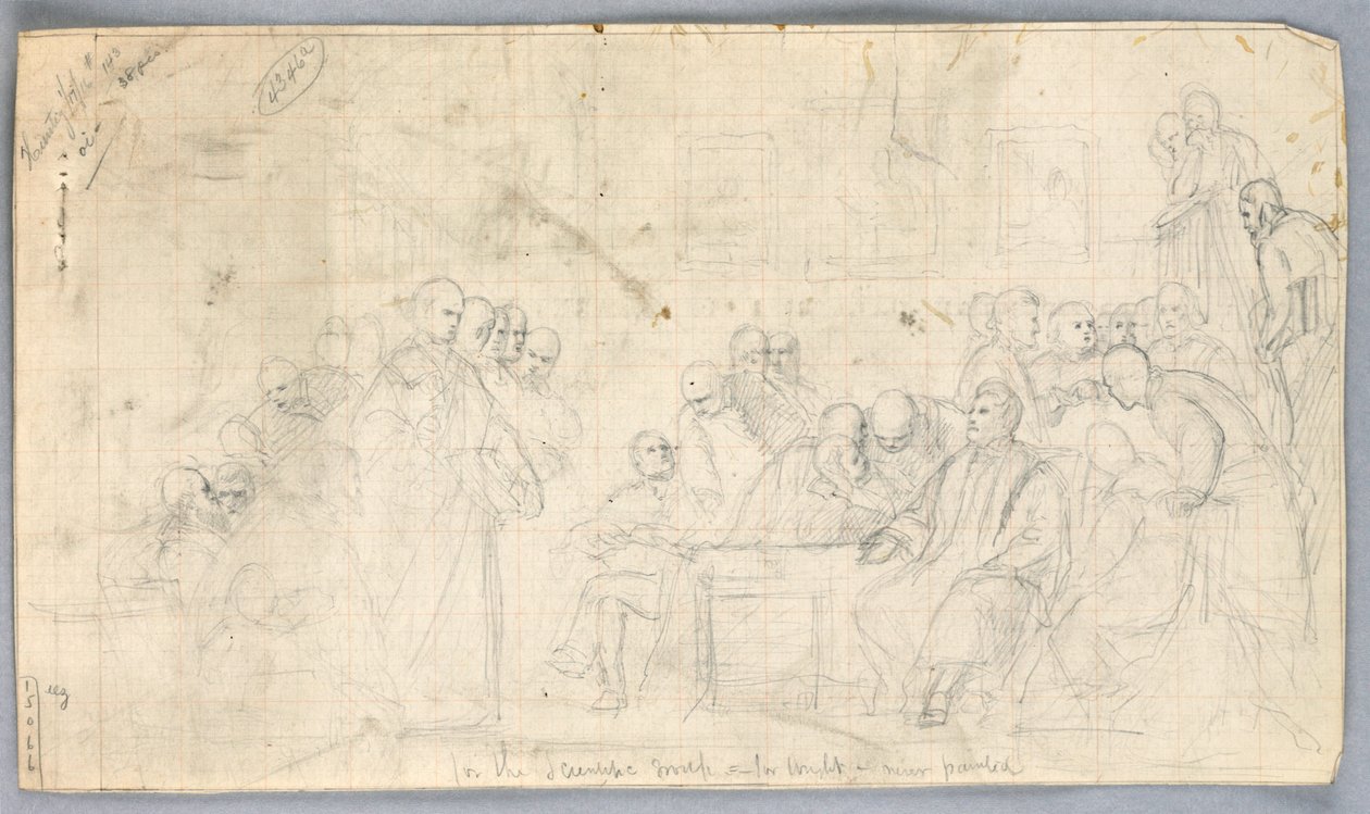 Tekening, Studie voor "Wetenschappelijke Groep", 1858 door Daniel Huntington