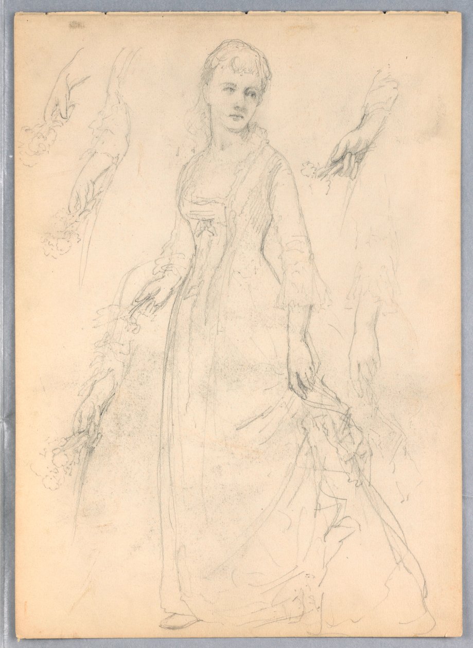 Tekening, Studie voor "Titiaan Tonen, 1872 door Daniel Huntington