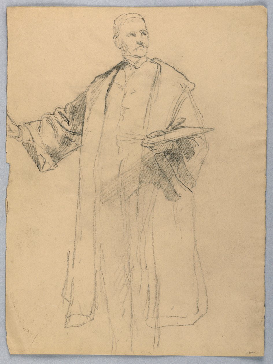 Tekening, Studie voor "Titiaan Tonen, 1872 door Daniel Huntington