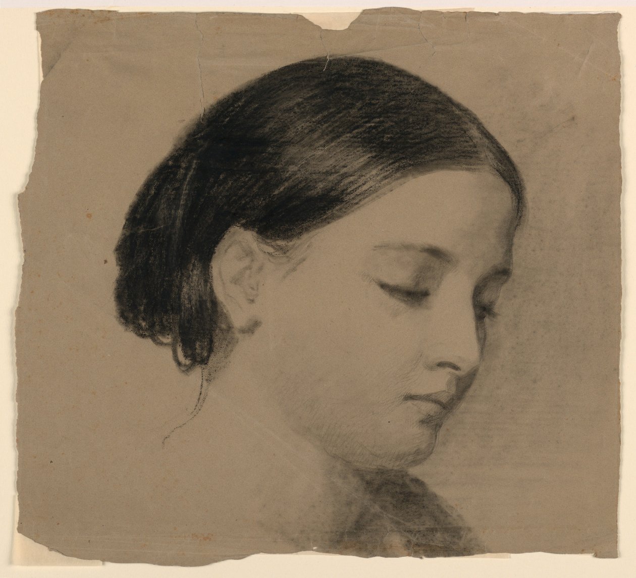 Tekening, De vrouw van de kunstenaar Sophie, 1853 door Daniel Huntington