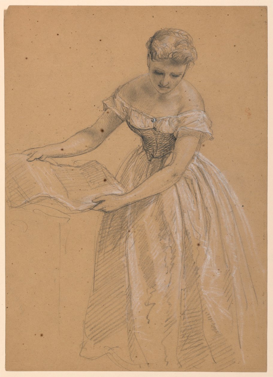 Tekening, Staande vrouw, 1860 door Daniel Huntington