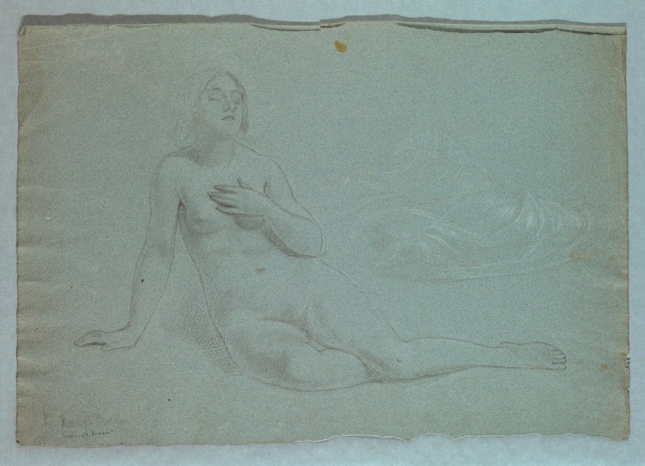 Figurenstudie van Genade voor "Droom van Genade" door Daniel Huntington