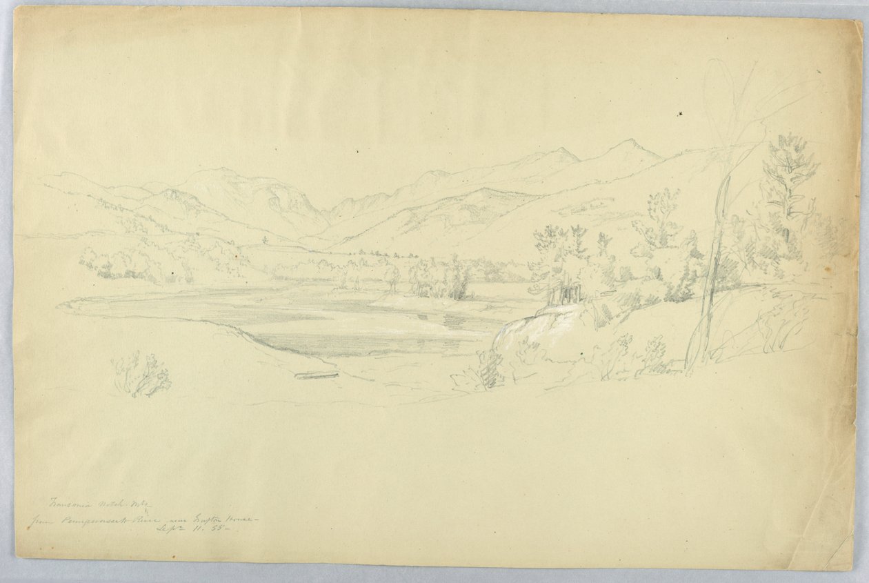 Franconia Notch vanaf de Pemigewasset Rivier nabij Grafton House door Daniel Huntington