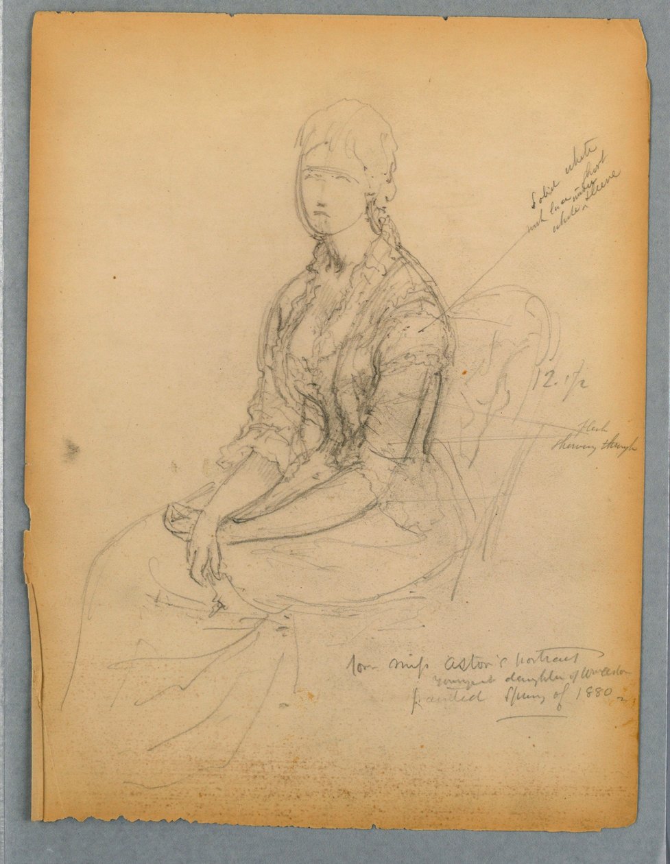 Schets voor portret van Miss Astor door Daniel Huntington