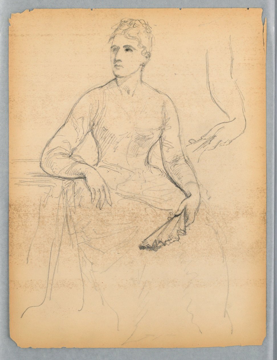Schets voor een portret van een zittende vrouw door Daniel Huntington