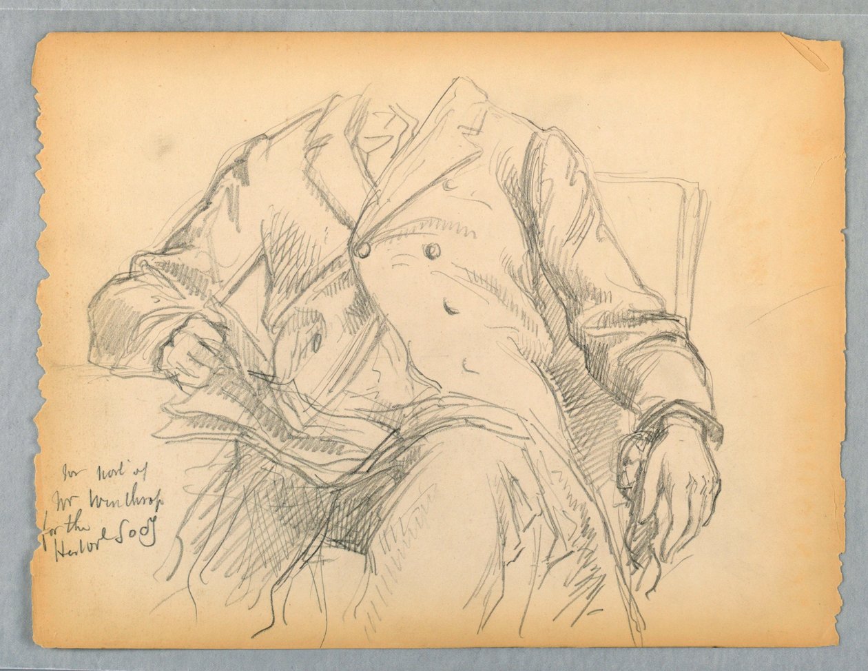 Studie voor Portret van Hon. Robert C. Winthrop voor de Historische Vereniging, Mass. door Daniel Huntington